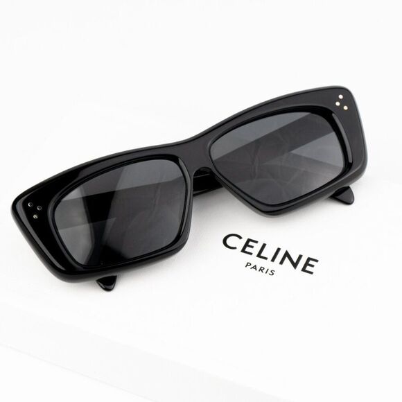 NEW Celine CL40259I 01A Black Rectangle Unisex Sunglasses CL 40259I - Picture 1 of 12